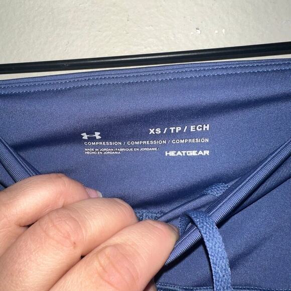 NWOT UNDER ARMOUR Heatgear Blue Full Length Compression Leggings sz xs - Picture 3 of 4